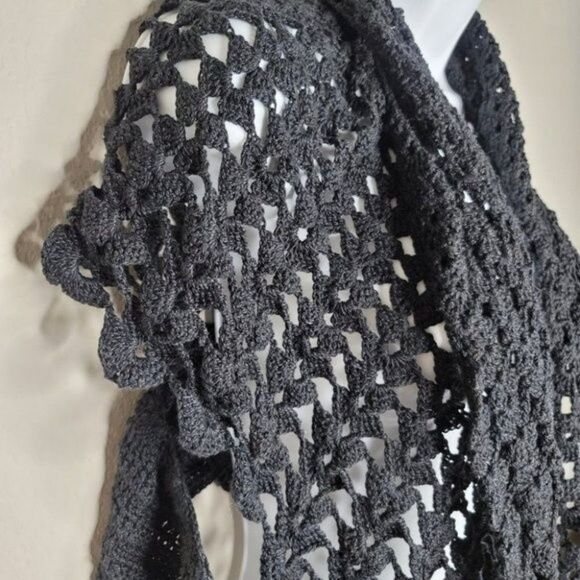Women’s Black Crochet Cardigan – Lightweight Open Knit Sweater - Picture 5 of 11